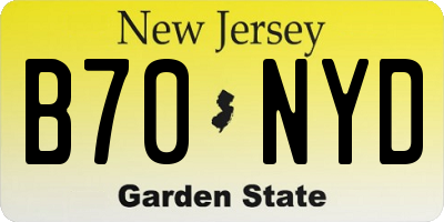 NJ license plate B70NYD
