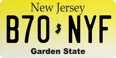 NJ license plate B70NYF