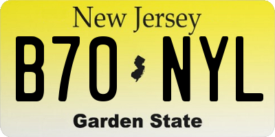 NJ license plate B70NYL