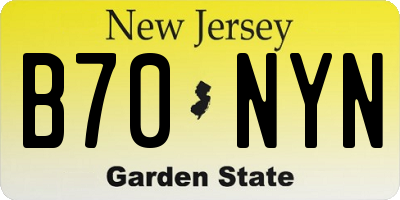 NJ license plate B70NYN