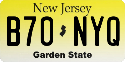 NJ license plate B70NYQ