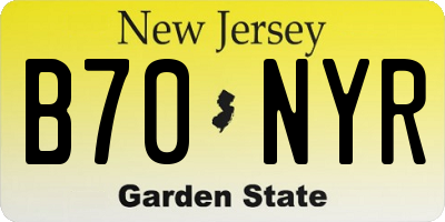 NJ license plate B70NYR