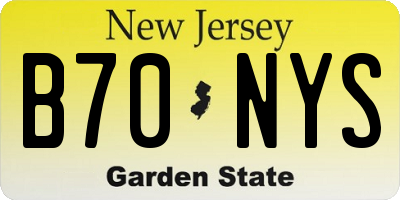 NJ license plate B70NYS