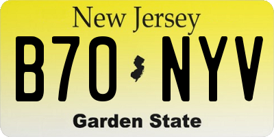 NJ license plate B70NYV