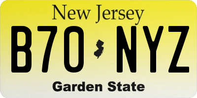 NJ license plate B70NYZ