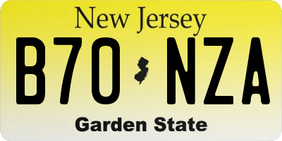 NJ license plate B70NZA