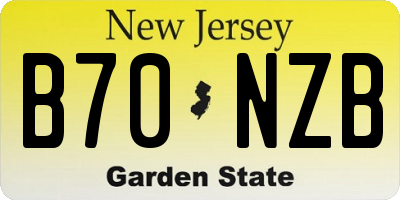 NJ license plate B70NZB