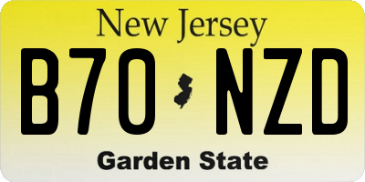 NJ license plate B70NZD