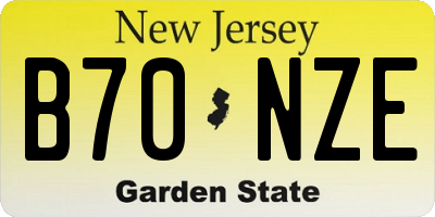 NJ license plate B70NZE