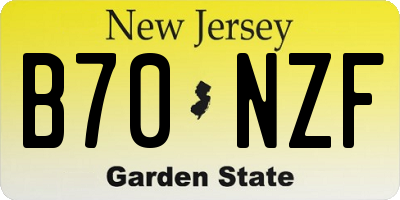 NJ license plate B70NZF