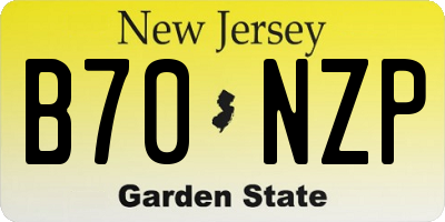 NJ license plate B70NZP