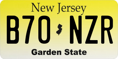 NJ license plate B70NZR