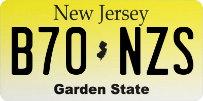 NJ license plate B70NZS