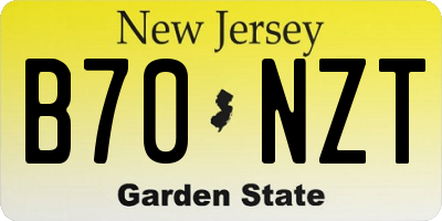 NJ license plate B70NZT