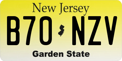 NJ license plate B70NZV