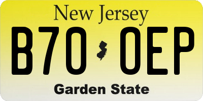 NJ license plate B70OEP