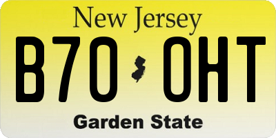 NJ license plate B70OHT