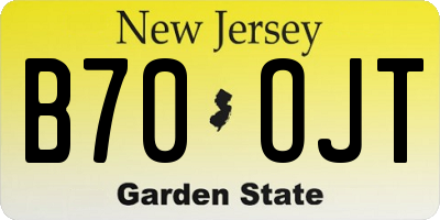 NJ license plate B70OJT