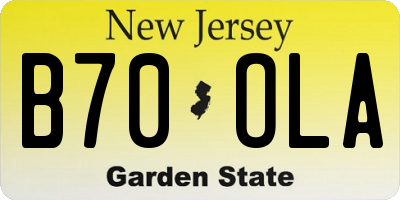 NJ license plate B70OLA