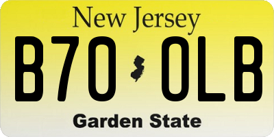 NJ license plate B70OLB