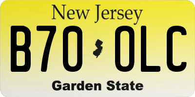 NJ license plate B70OLC