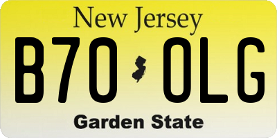 NJ license plate B70OLG