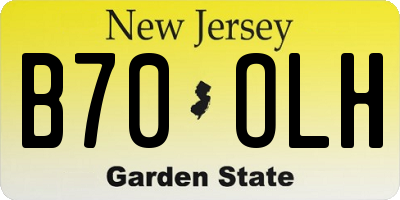 NJ license plate B70OLH