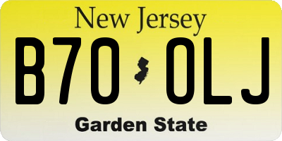 NJ license plate B70OLJ