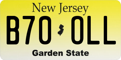 NJ license plate B70OLL