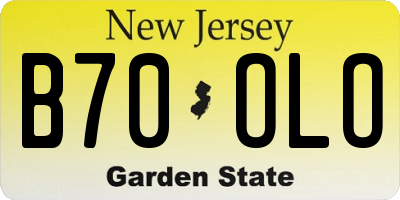 NJ license plate B70OLO