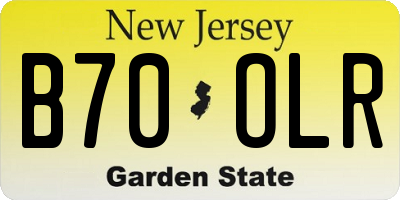 NJ license plate B70OLR