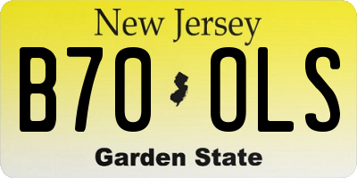 NJ license plate B70OLS