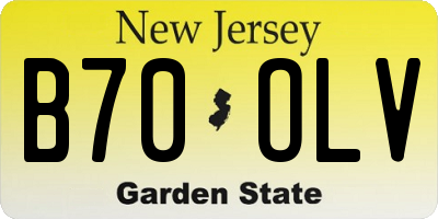 NJ license plate B70OLV