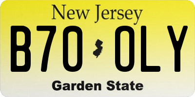 NJ license plate B70OLY