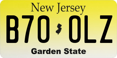 NJ license plate B70OLZ
