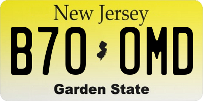 NJ license plate B70OMD