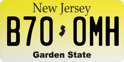 NJ license plate B70OMH