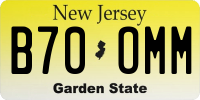 NJ license plate B70OMM