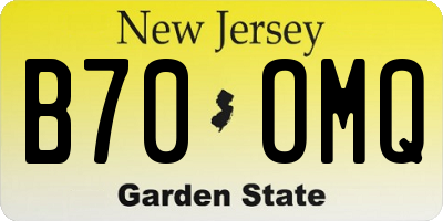 NJ license plate B70OMQ