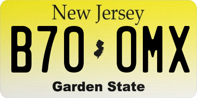 NJ license plate B70OMX