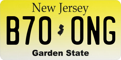 NJ license plate B70ONG