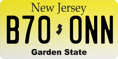 NJ license plate B70ONN