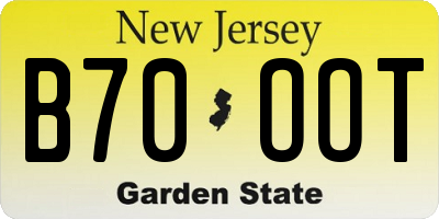 NJ license plate B70OOT