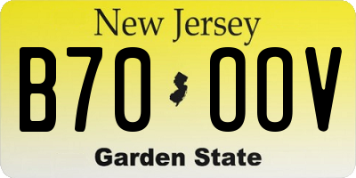 NJ license plate B70OOV