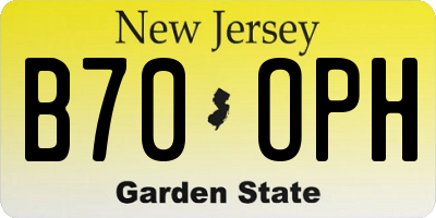 NJ license plate B70OPH