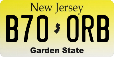 NJ license plate B70ORB