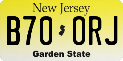 NJ license plate B70ORJ