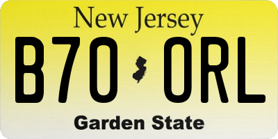 NJ license plate B70ORL