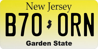 NJ license plate B70ORN