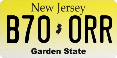 NJ license plate B70ORR